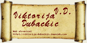 Viktorija Dubačkić vizit kartica